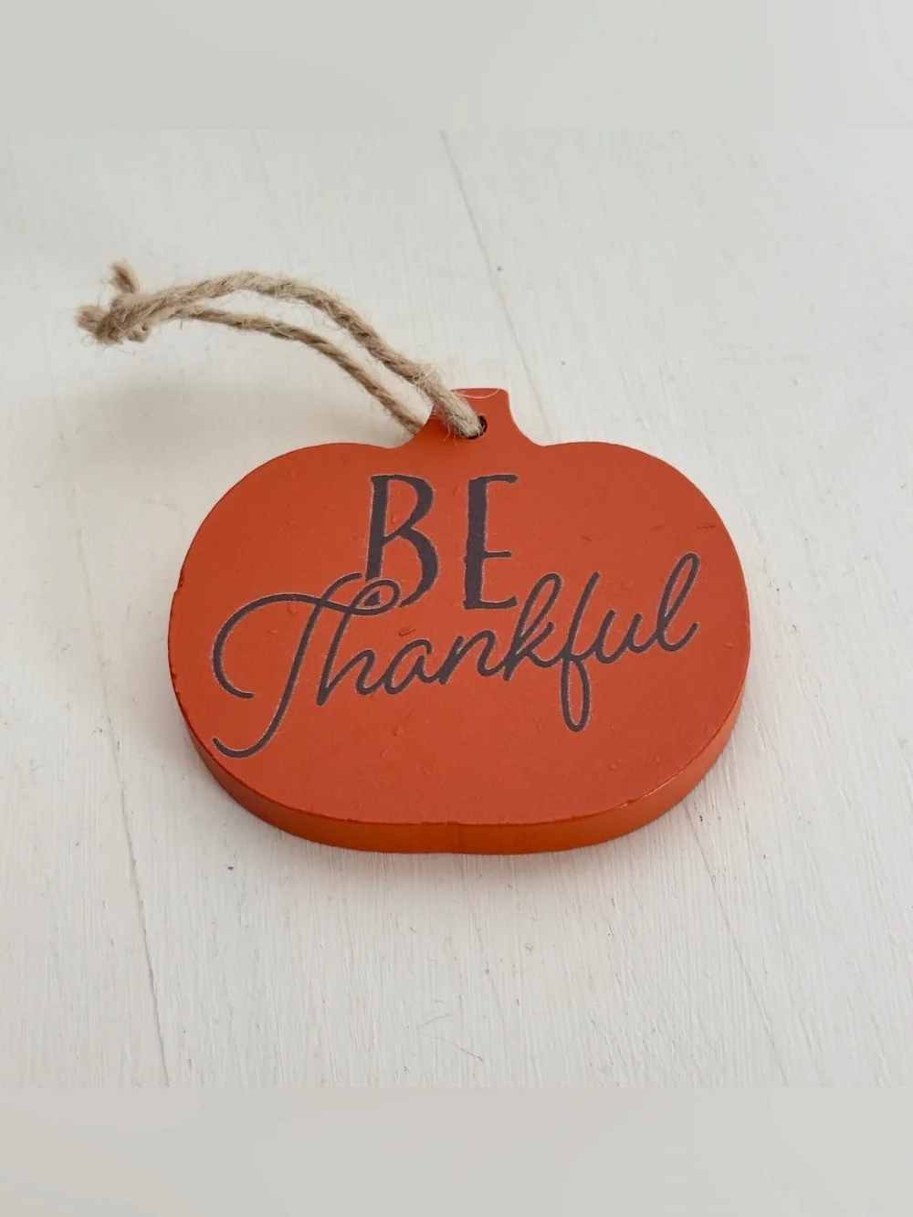 Happy Harvest Pumpkin Wood Ornament